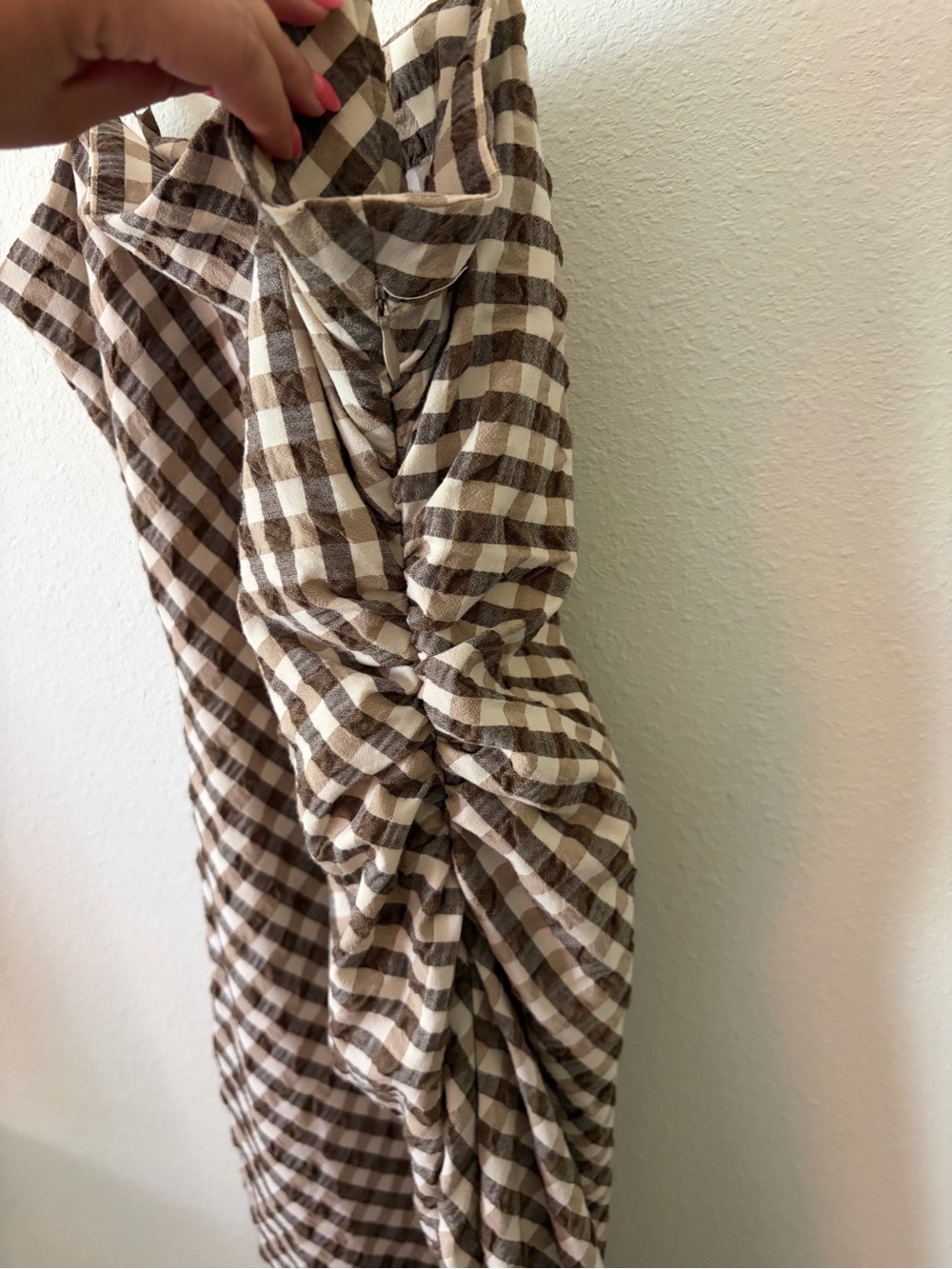 House of Harlow 1960 Brown and White Gingham Midi Dress - Picture 5 of 11